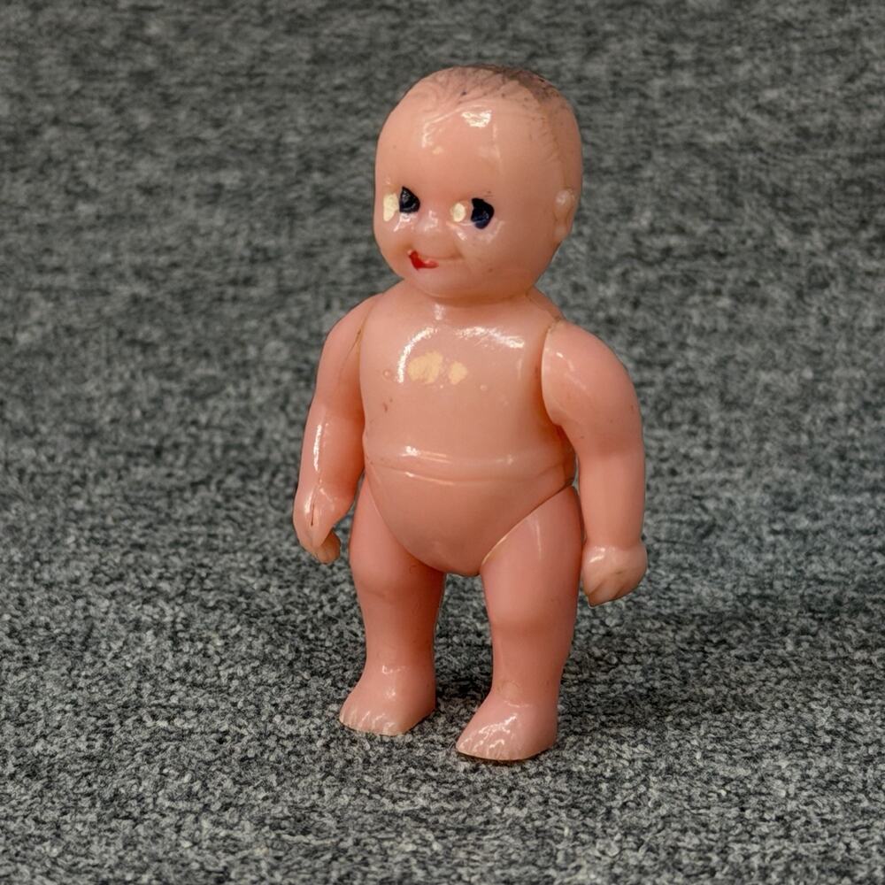 Vintage 1950s Renwal No 8 Hard Plastic Jointed Baby Dollhouse Miniature USA